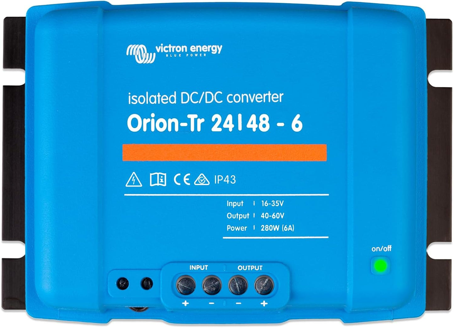 Victron Energy Orion-Tr DC to DC Converter - 24/48-Volt 6 Amp 280-Watt - IP43 Protected - for Dual Battery Systems - Isolated