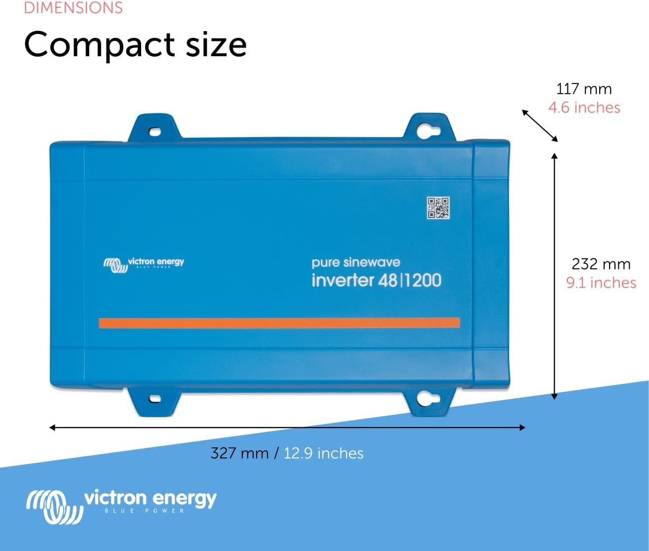 Victron Energy 1200VA 48-Volt 120V AC Pure Sine Wave Inverter