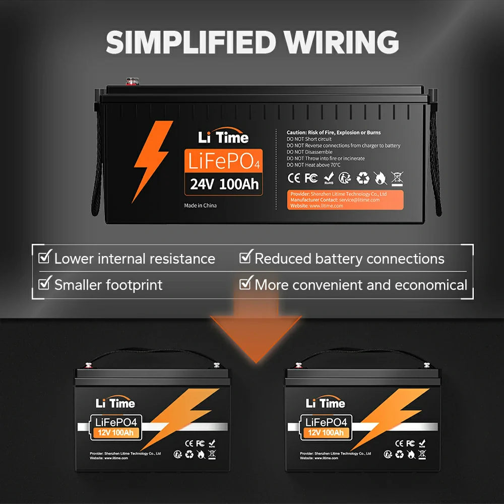 24V 100Ah Lithium Battery 