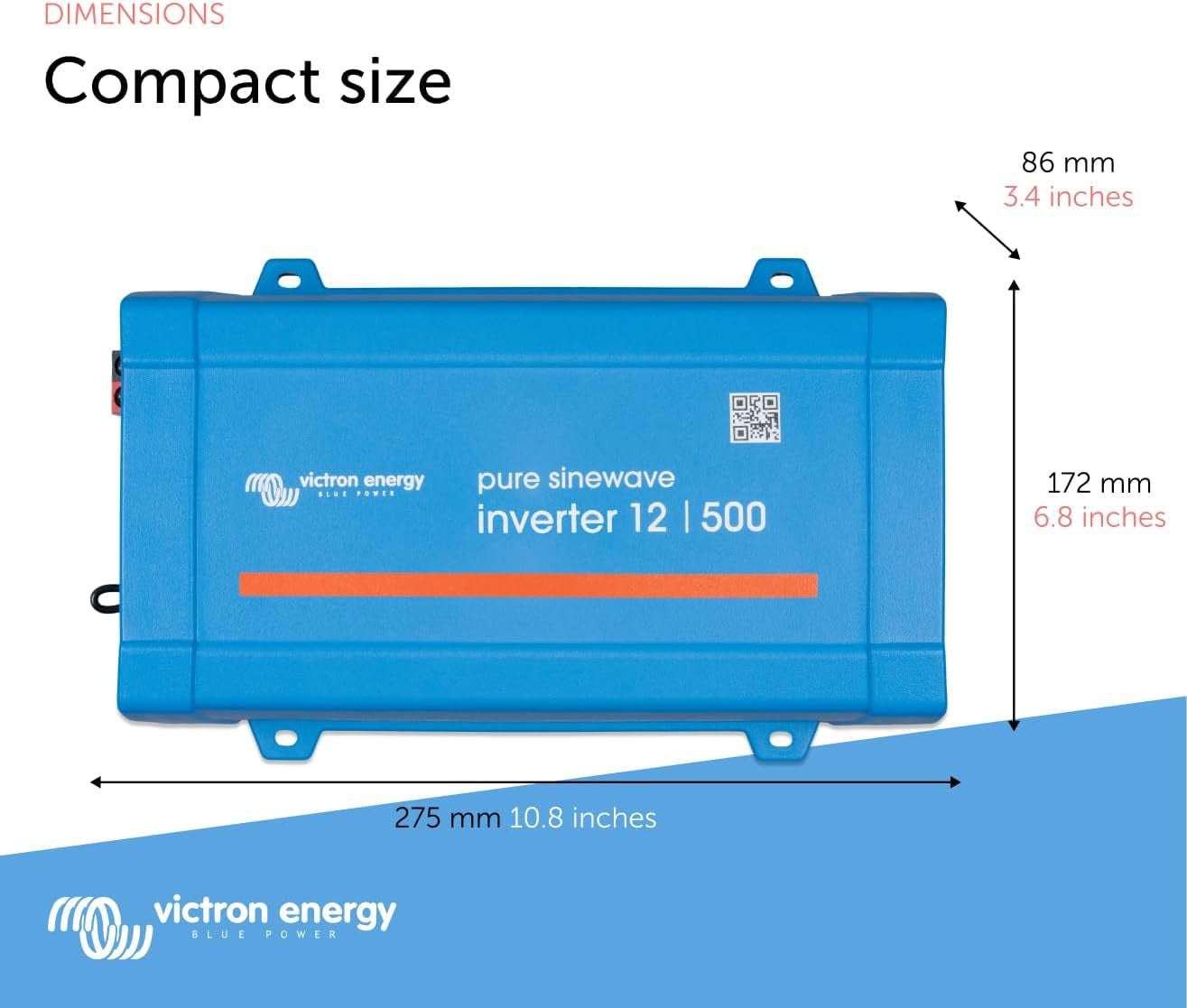 Victron Energy 500VA 12-Volt 120V AC Pure Sine Wave Inverter