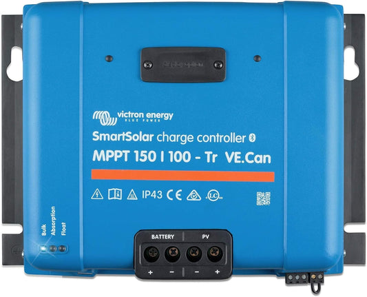 Victron Energy Smartsolar MPPT Tr VE. Can Solar Charge Controller (Bluetooth) - Charge Controllers for Solar Panels - 150V, 100 Amp, 12/24/36/48-Volt