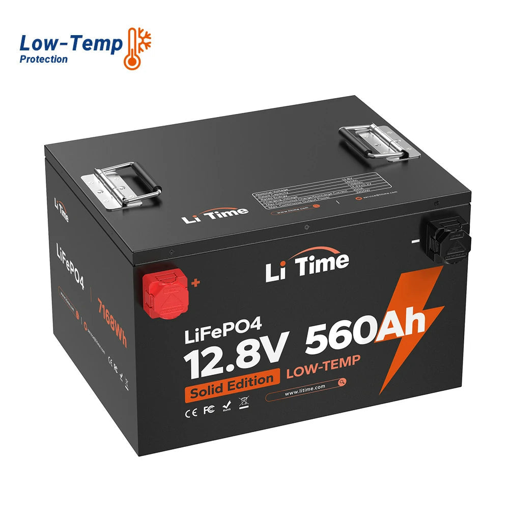 LiTime 12V 560Ah Lifepo4 Lithium Battery for off Grid Solar System with Low Temp Protection