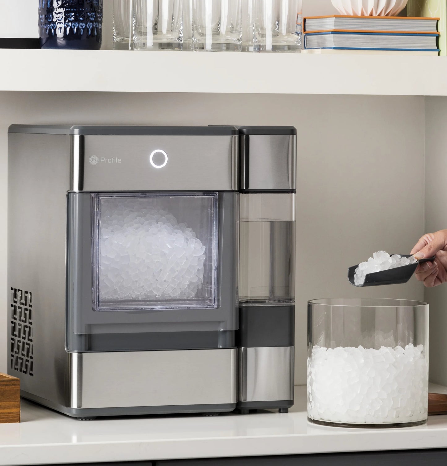 GE Profile™ Opal™ Nugget Ice Maker + Side Tank, Countertop Icemaker, Stainless Steel, 24Lbs Daily Ice Production