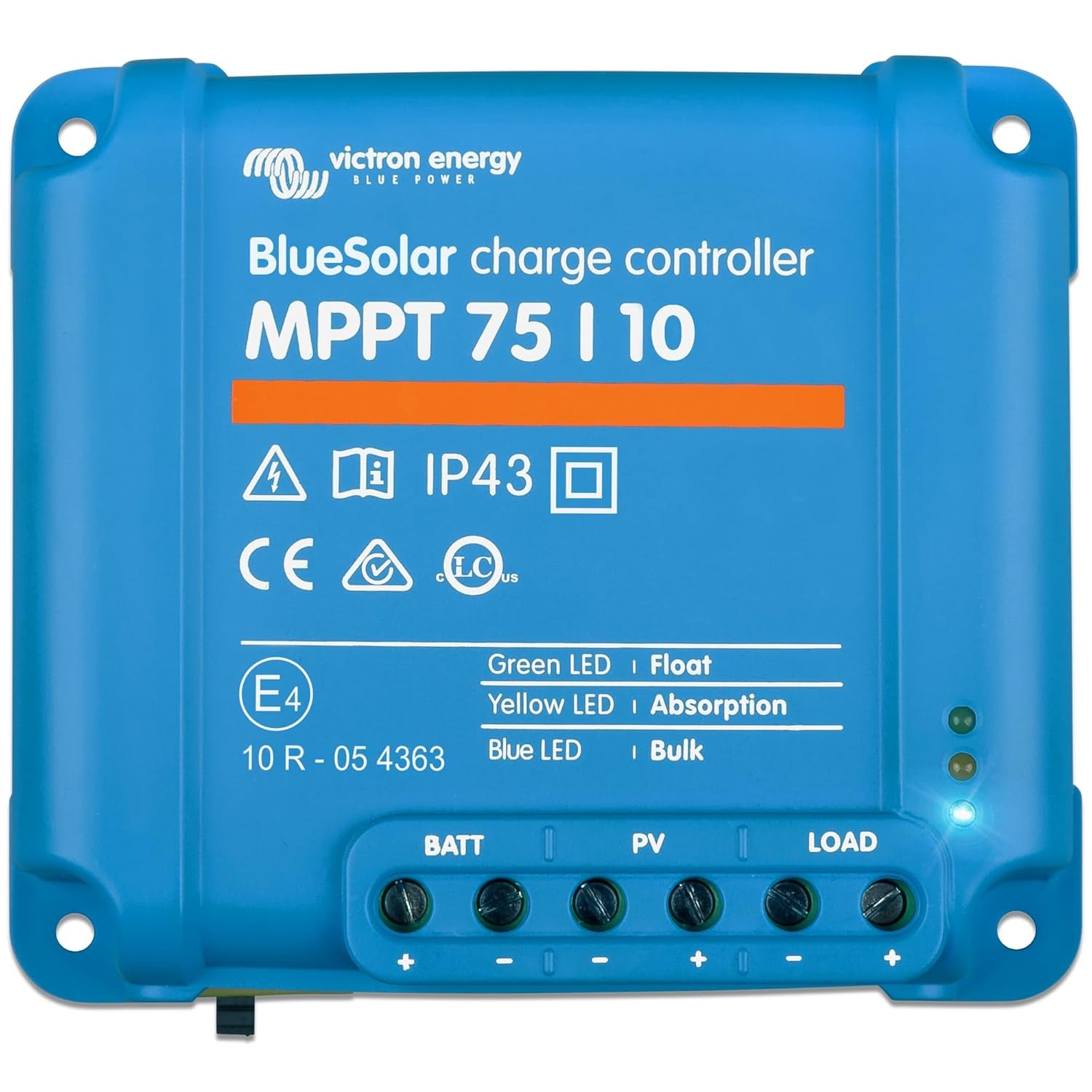 Victron Energy Bluesolar MPPT Solar Charge Controller  75V, 10 Amp, 12/24-Volt