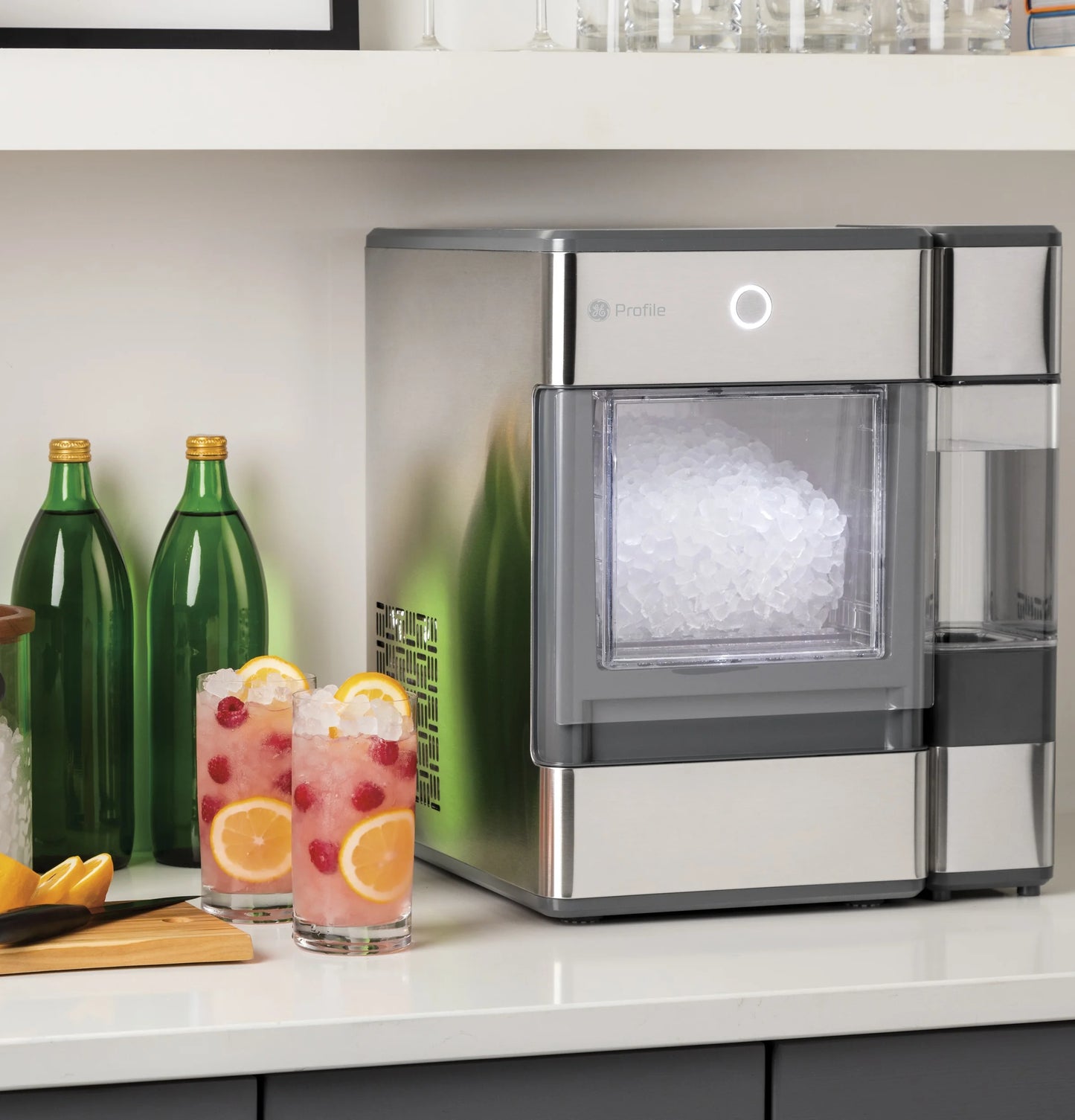 GE Profile™ Opal™ Nugget Ice Maker + Side Tank, Countertop Icemaker, Stainless Steel, 24Lbs Daily Ice Production