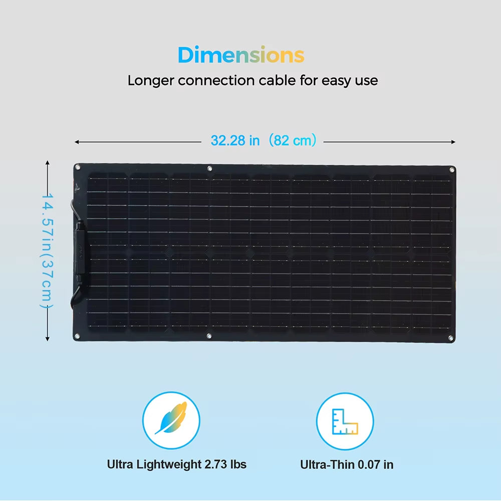 Flexible Solar Panel 50 Watt 12 Volt Monocrystalline 