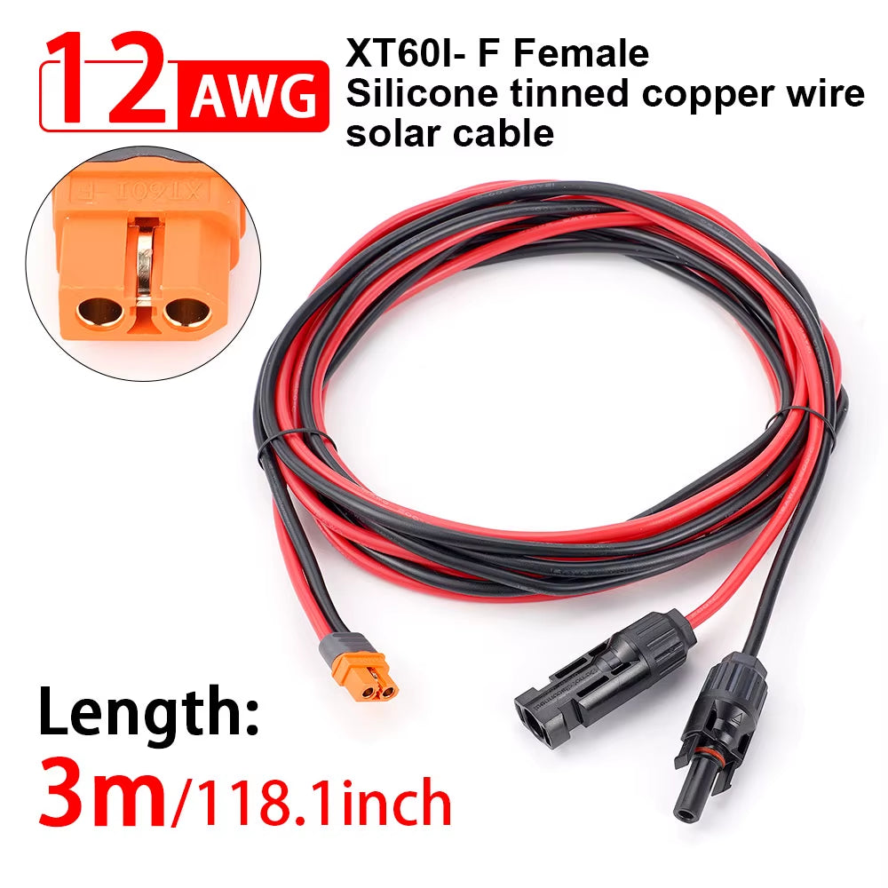 XT60I- F Solar Connector Cable  12AWG