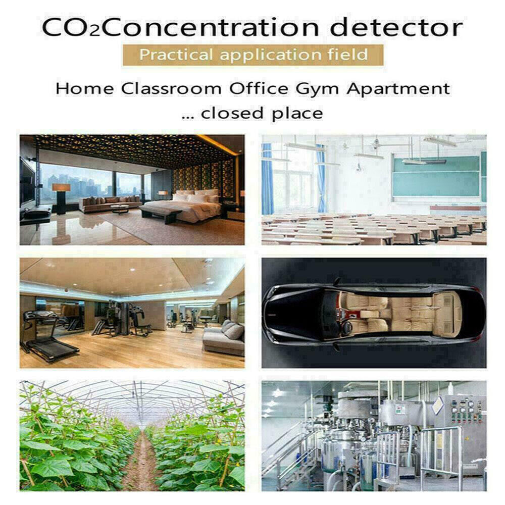 CO2 Meter Air Quality Monitor 400-5000 PPM Sensor Home Carbon Dioxide Detector