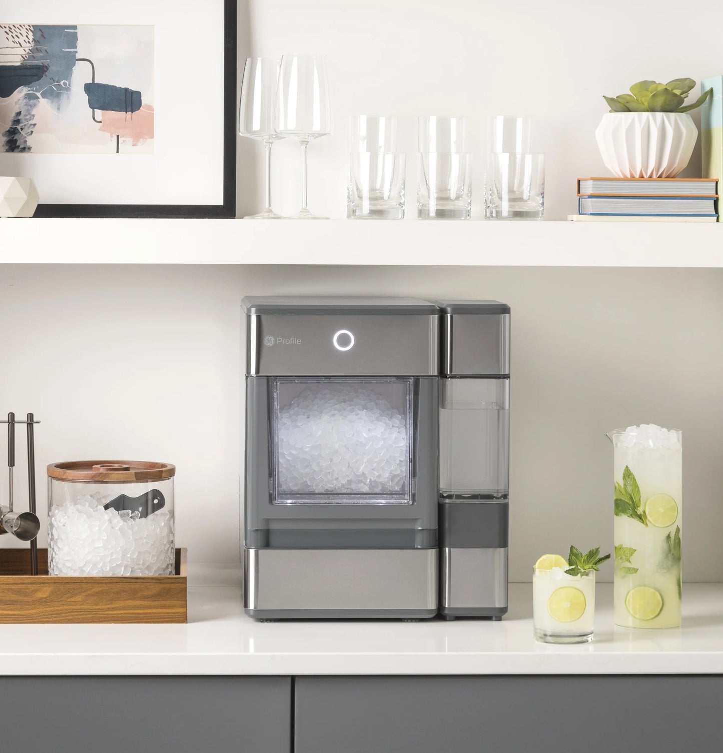 GE Profile™ Opal™ Nugget Ice Maker + Side Tank, Countertop Icemaker, Stainless Steel, 24Lbs Daily Ice Production