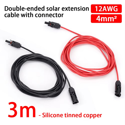 3M/5M Solar Panel Extension PV Cable  12AWG 1000V/1500V 