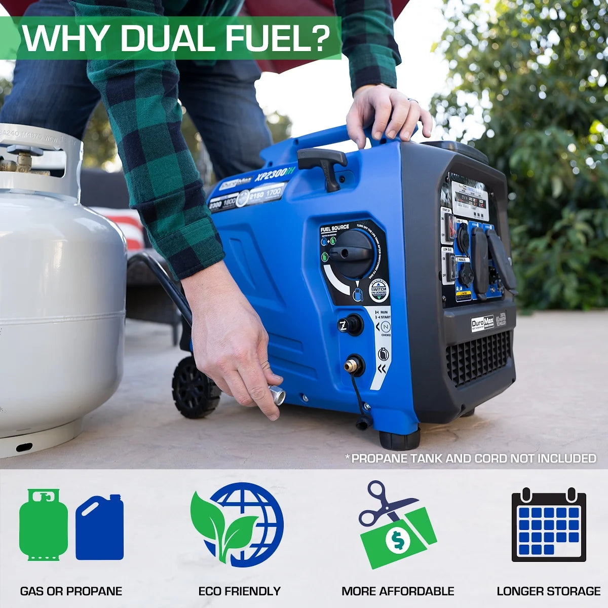 Xp2300Ih 2,300 Watt Portable Dual Fuel Inverter Generator with CO Alert