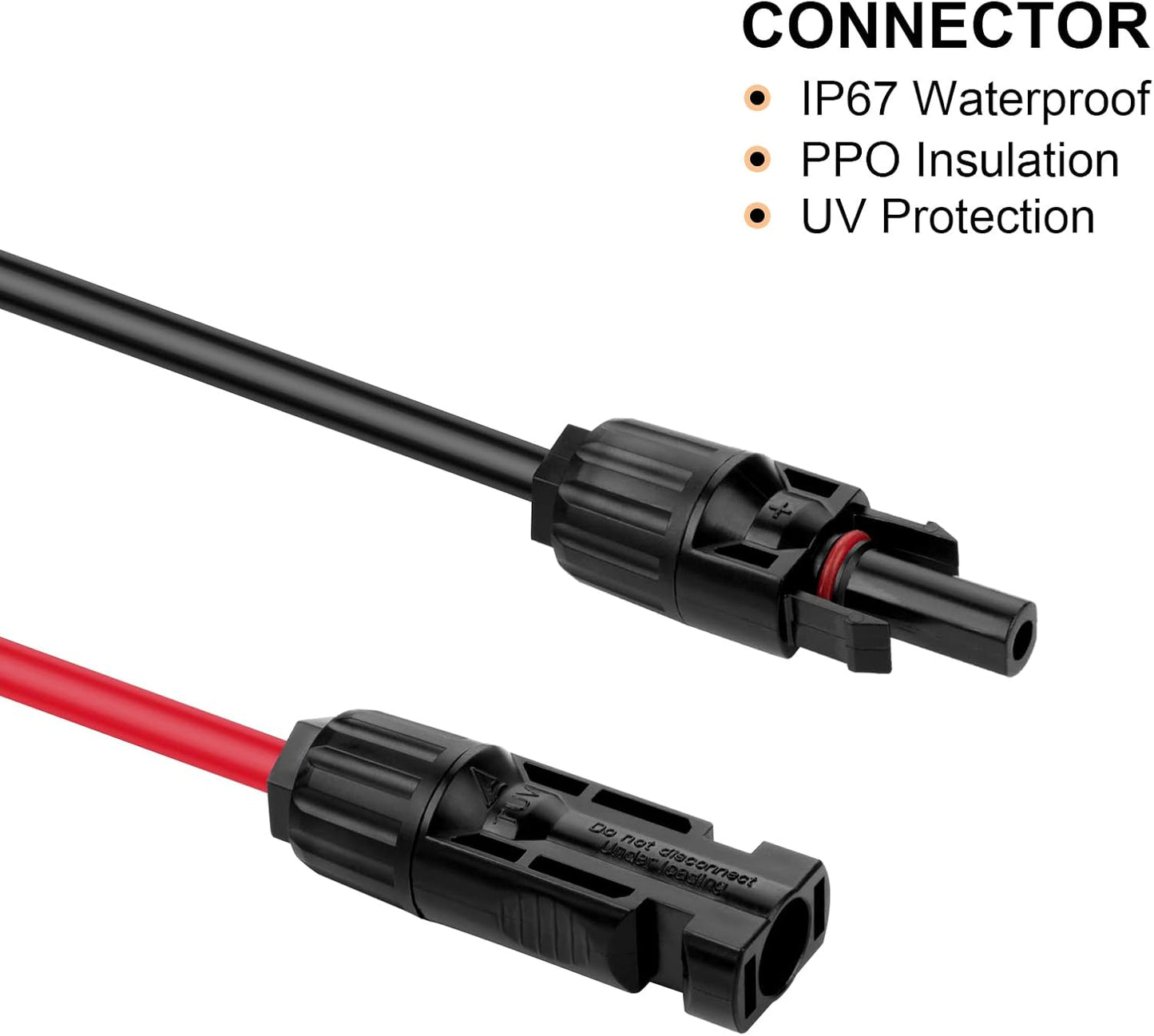 Solar Panel Extension Cable - 30Ft 10Awg(6Mm²) 