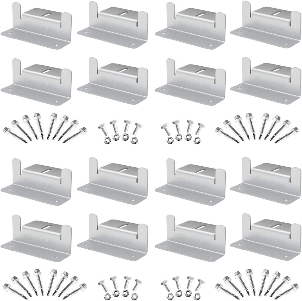 Solar Panel Mounting Z Brackets, 16 Units per Set 