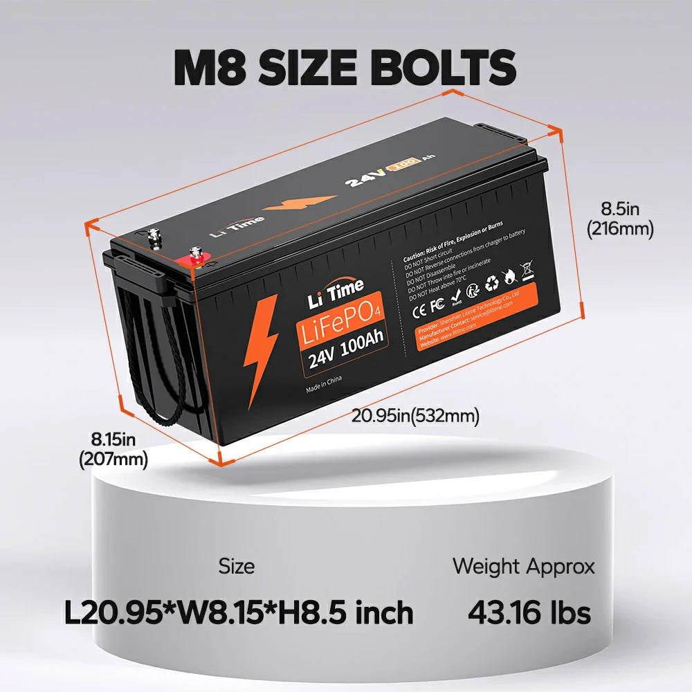 24V 100Ah Lithium Battery 