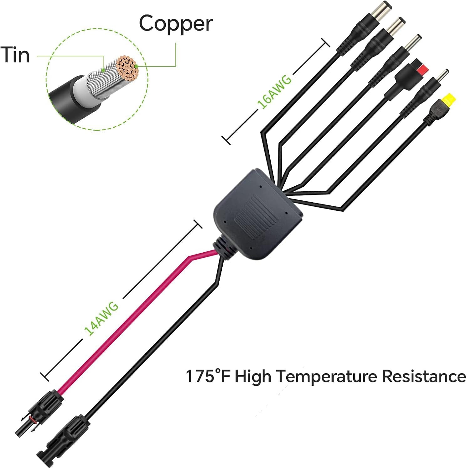 NECESPOW 6-In-1 Solar Connector Kit with Female and Male Connectors