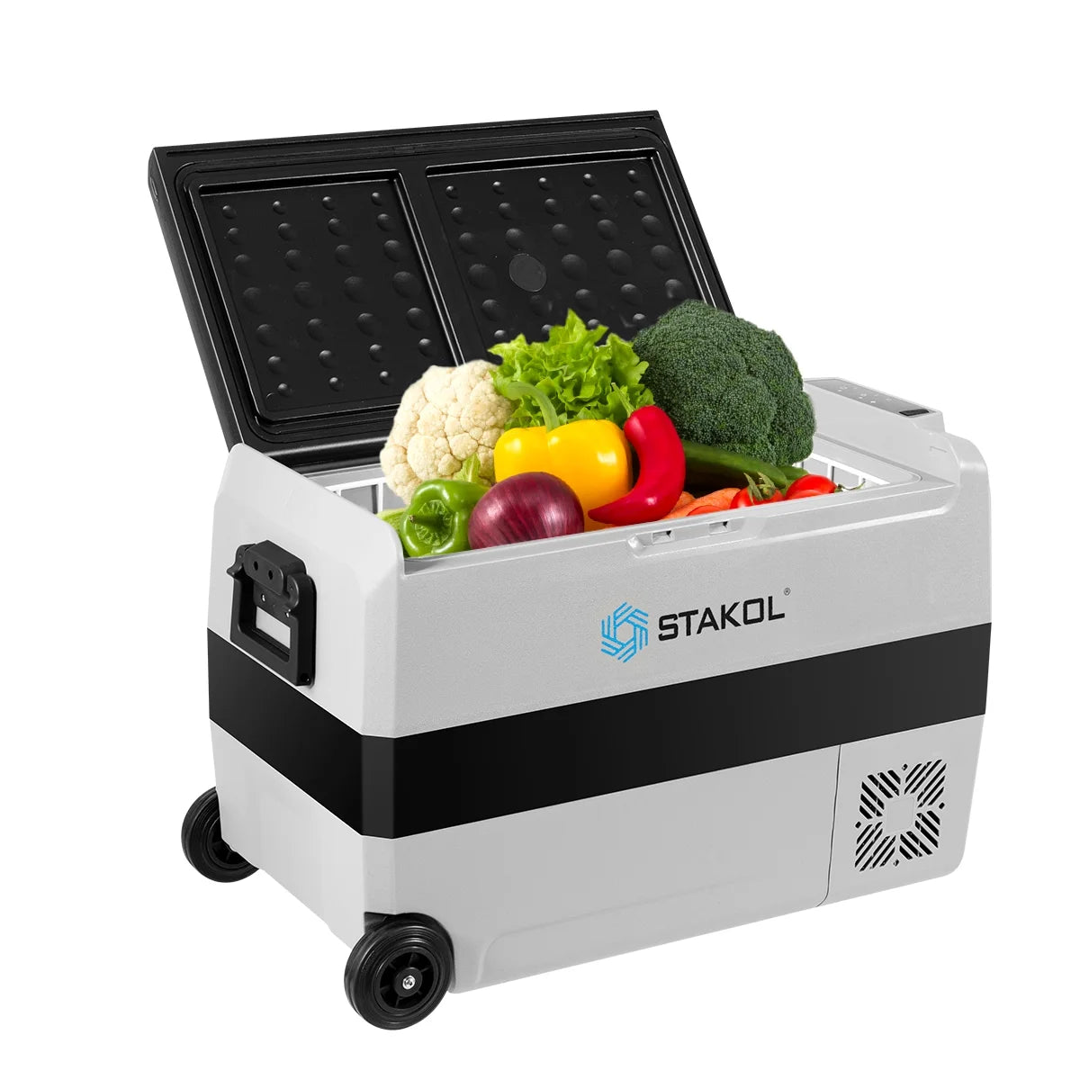 STAKOL 53 Quarts Portable Electric Car Cooler Refrigerator/Freezer Wheels for Rvs Camping