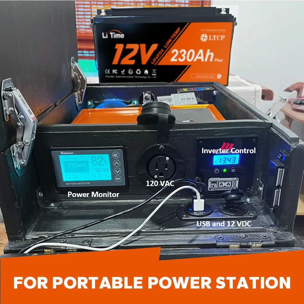 LiTime 12V 230Ah Deep Cycle Lifepo4 Battery with Low-Temp Protection